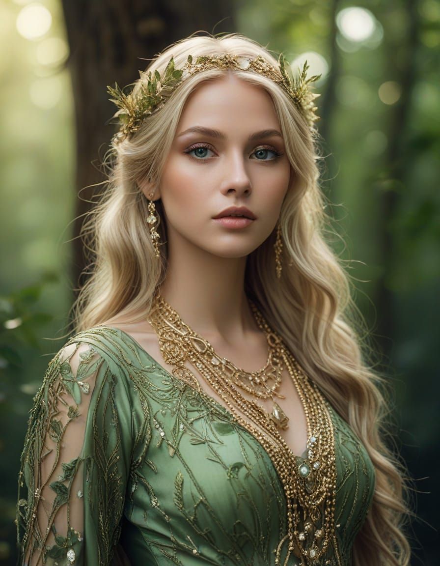 Ethereal Forest Elf Portrait in Dreamy Fantasy Style