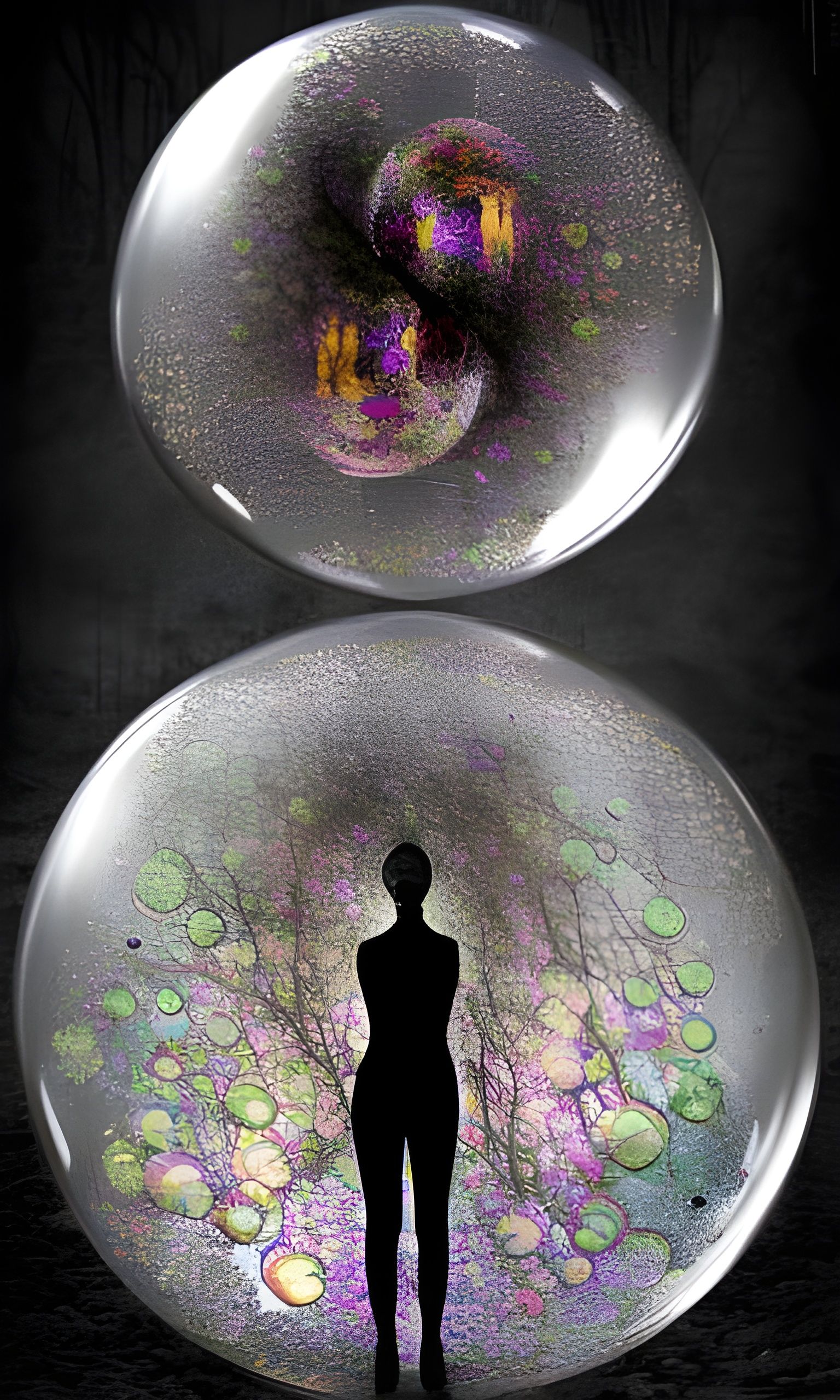 Dreamlike Bubbles in Digital Matte Painting Style