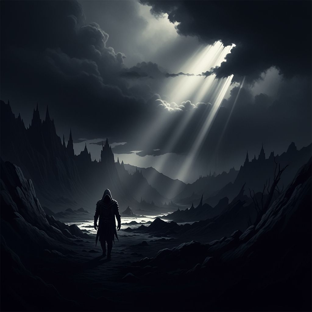 Grimdark Image in Chiaroscuro Style