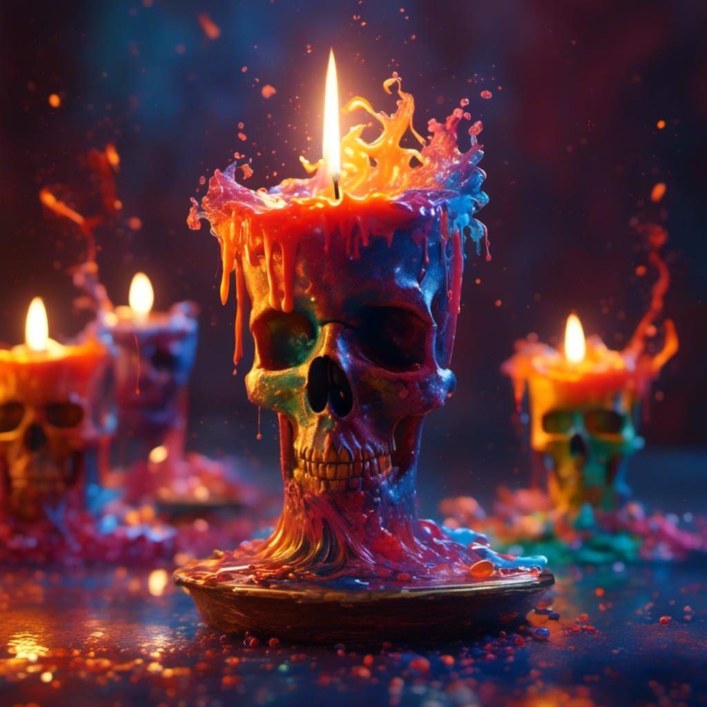 Hyperrealistic Candle Flame Flickering on Table