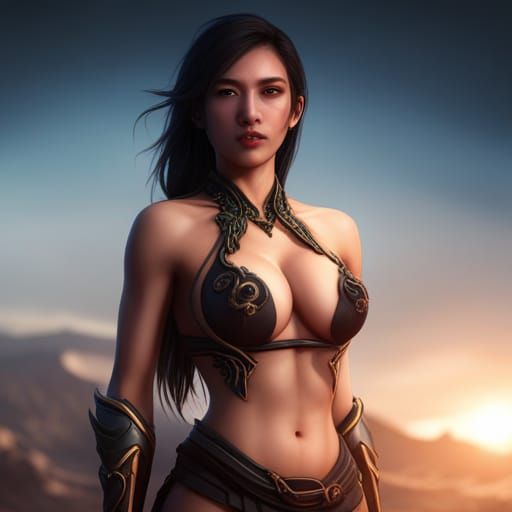 Fantasy Art of a Petite Asian Woman in 8k