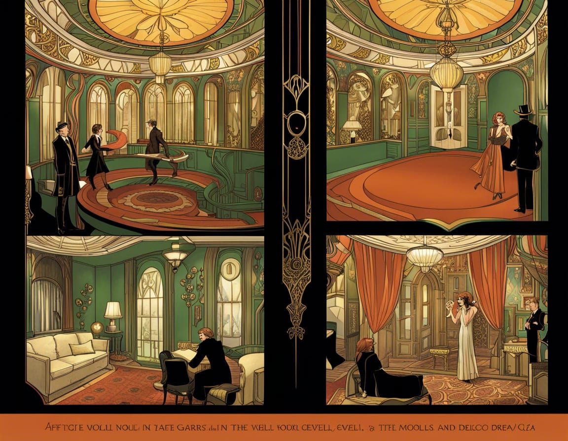 Clue Graphic Novel in Art Nouveau Style