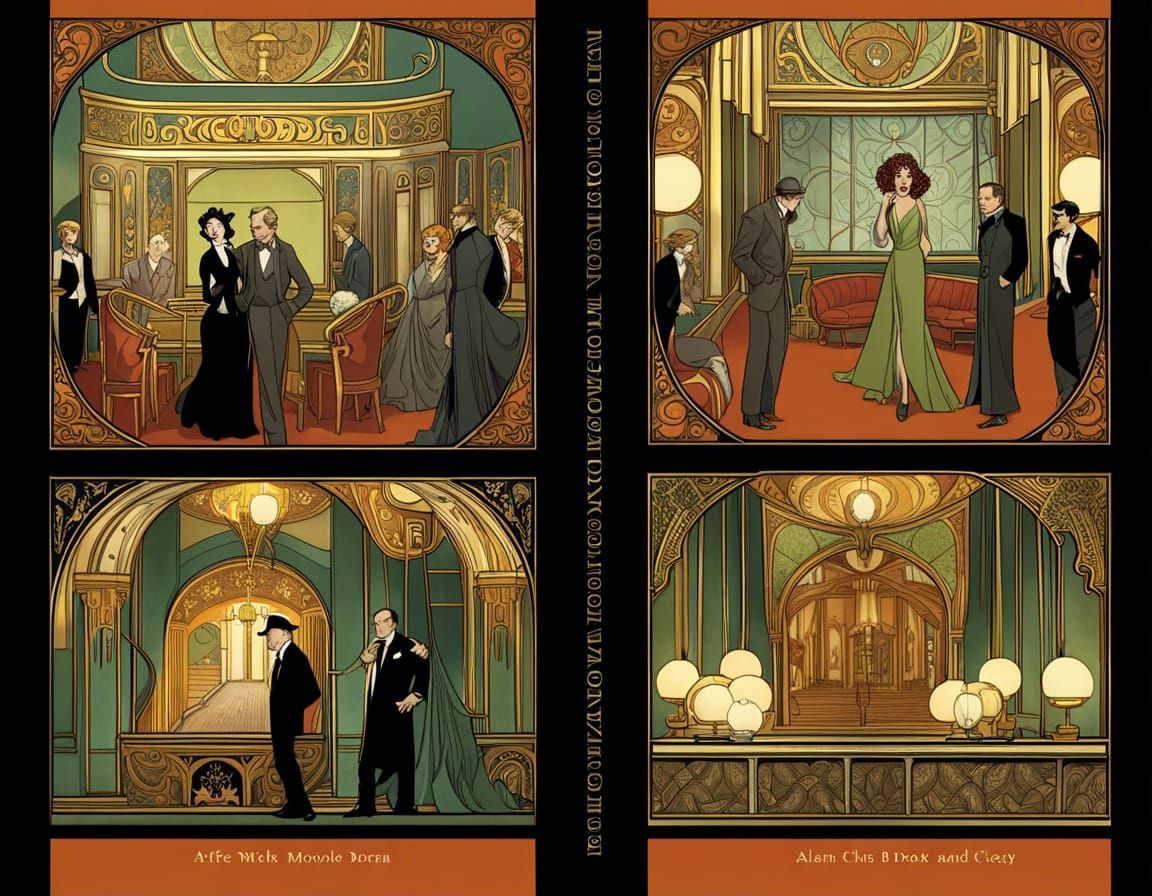 Art Nouveau Graphic Novel Illustration