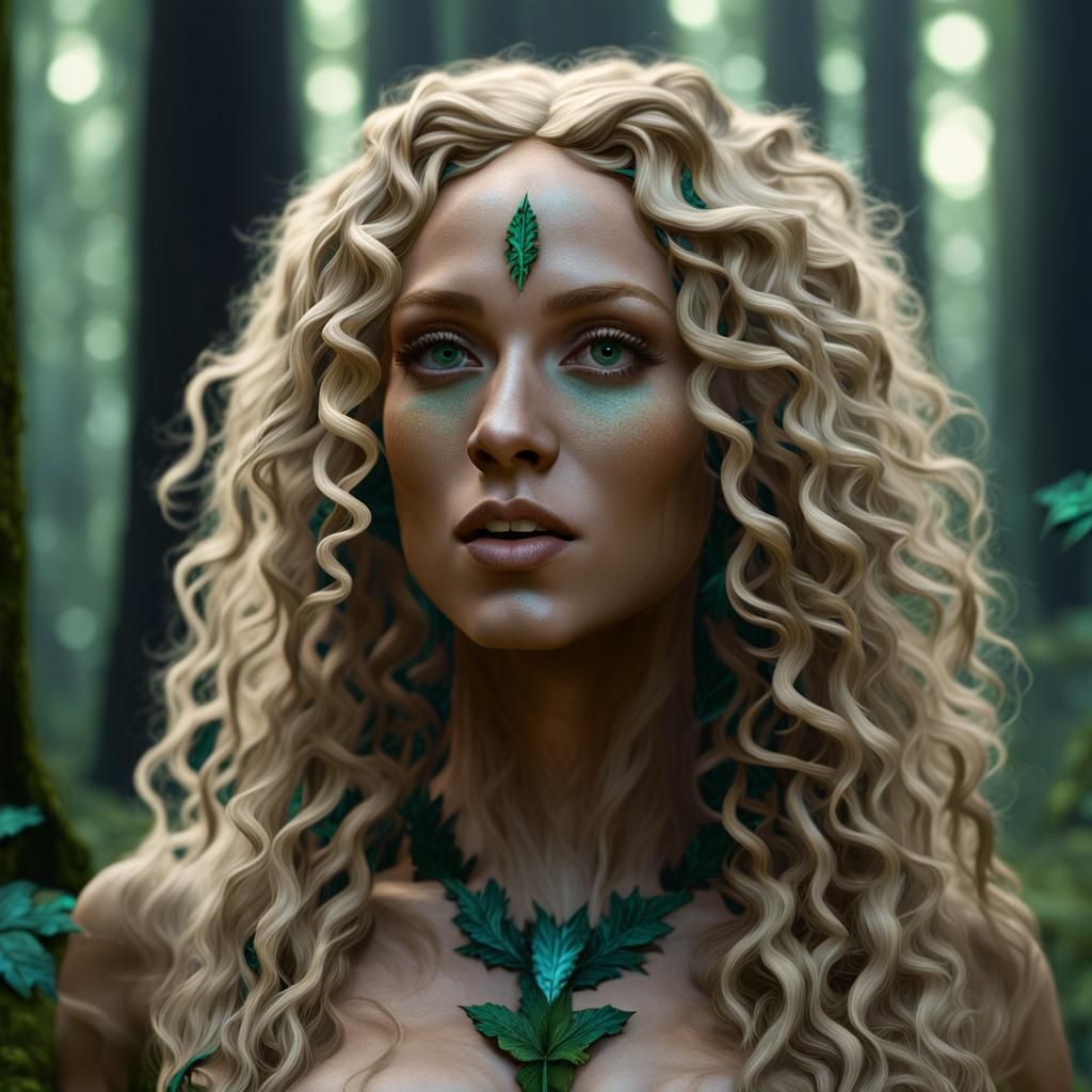 Forest Nymph Frolicking: Detailed Fantasy Art