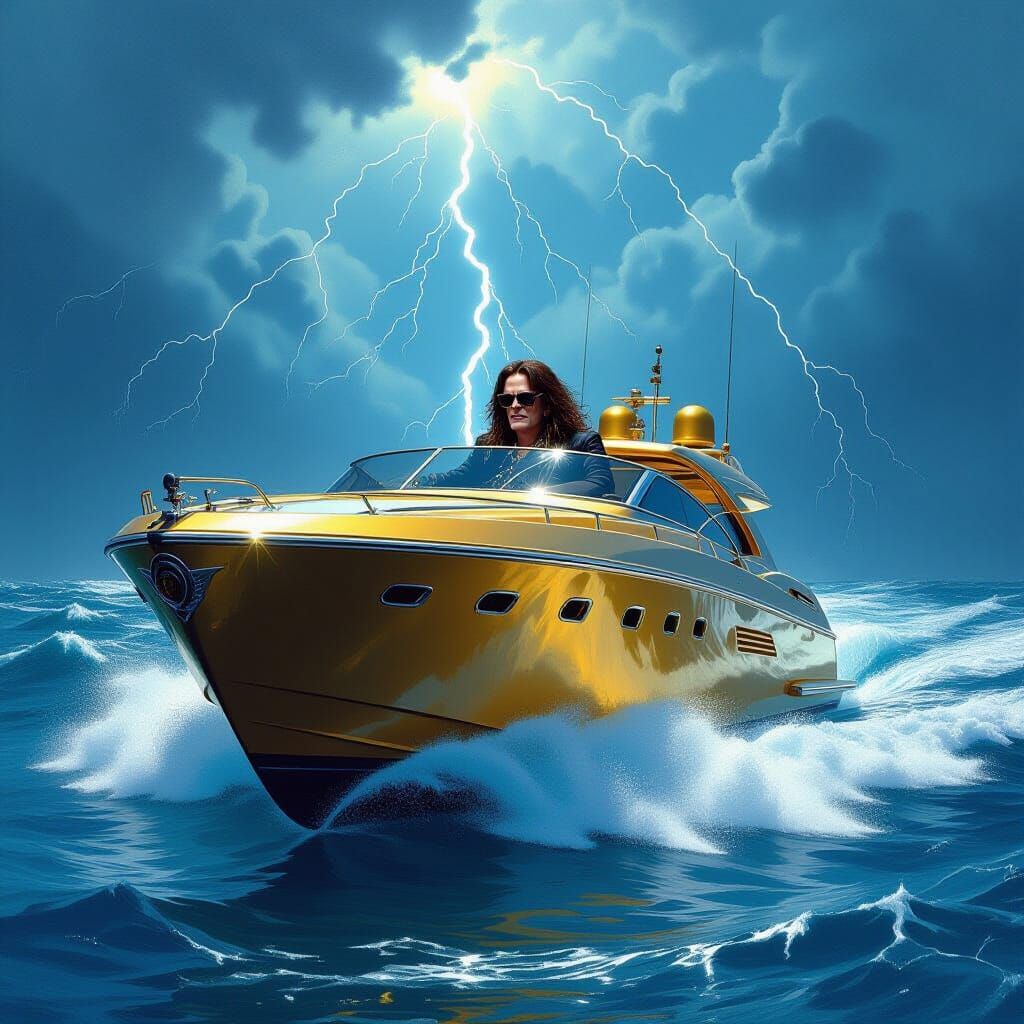 Ozzy Osbourne Yachting Through Storm, Baroque Style