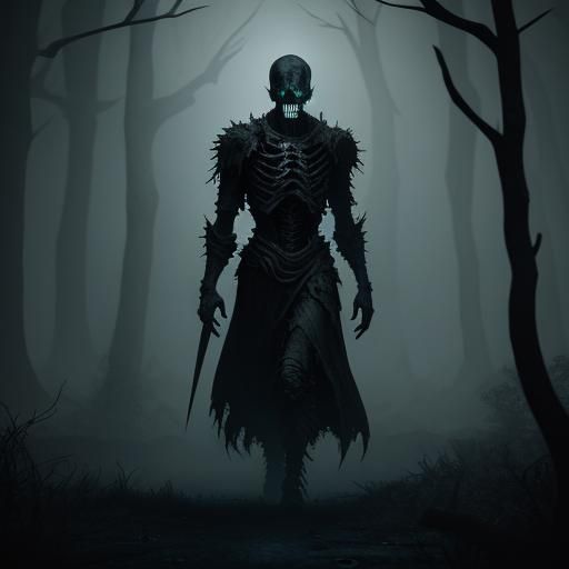 Eerie Zombie Crawling Through Shadows: Dark Fantasy Art