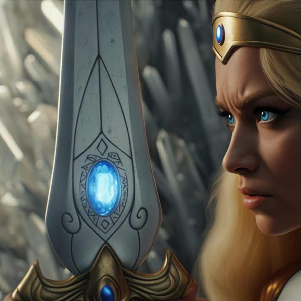 She-Ra with Sword of Honor in Ethereal Light