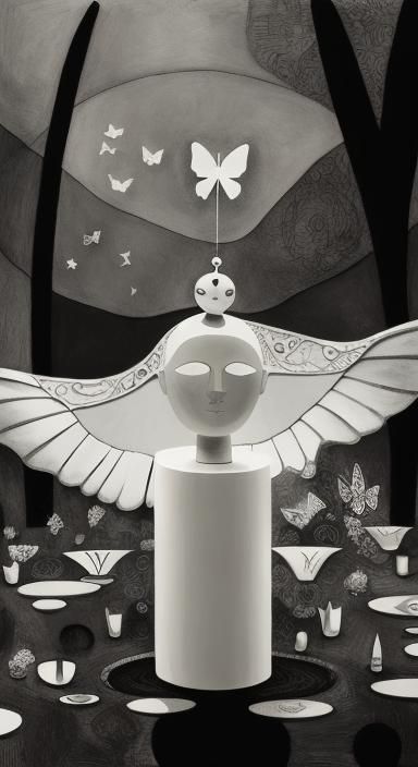 Butterfly Fairy in Dreamscape, Surrealist Composition