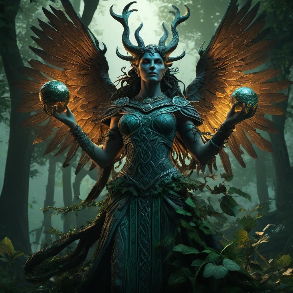 Celtic Deity in Dark Fantasy Concept Art