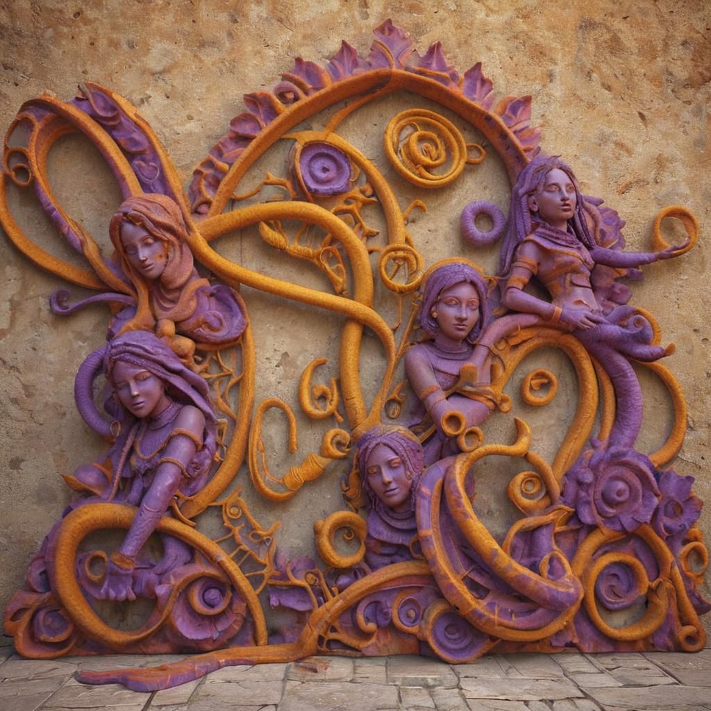 Glass Serpent with African Patterns in Rococo Style