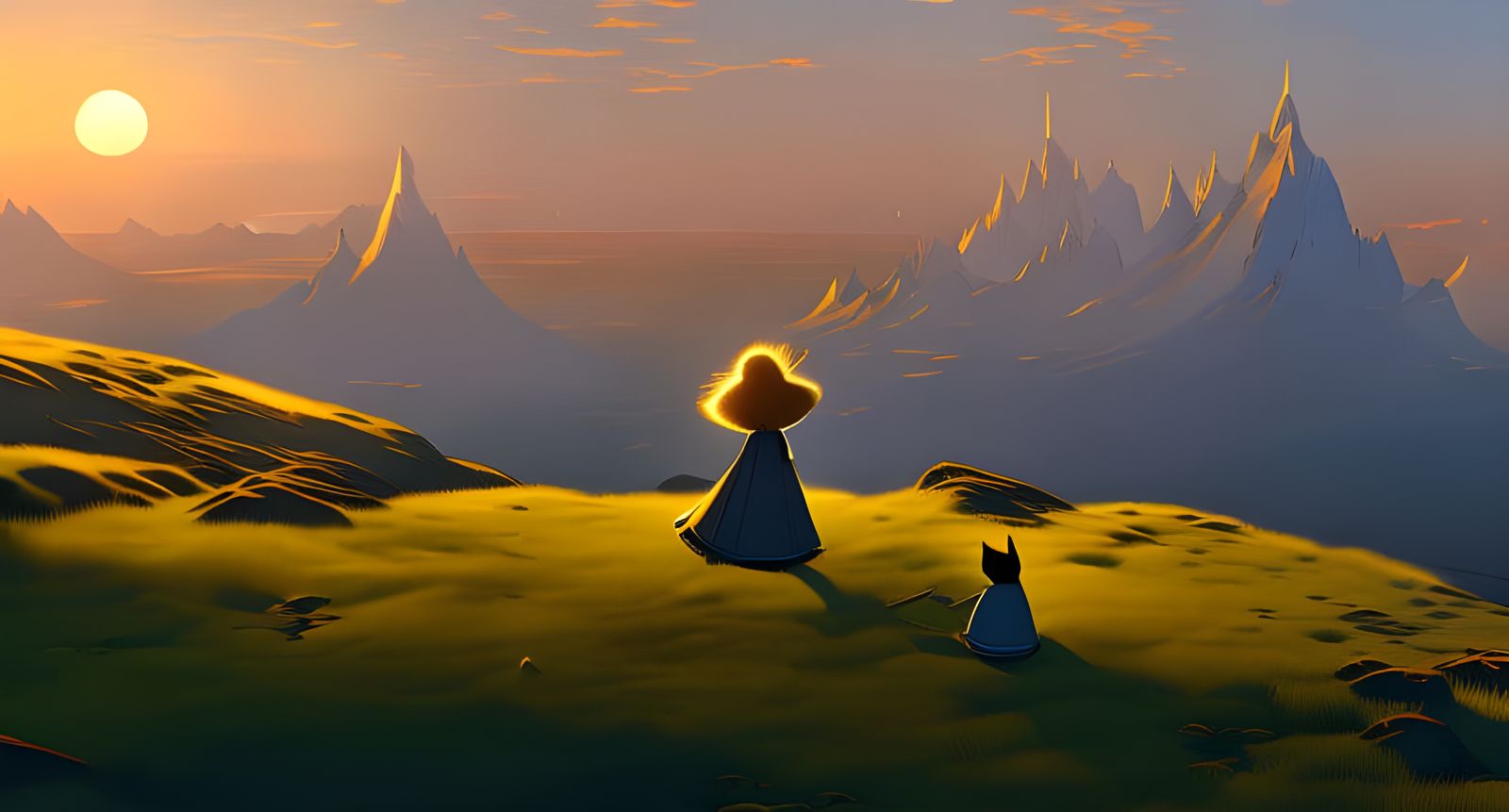 Detailed Digital Painting of an Indian Summer Scene