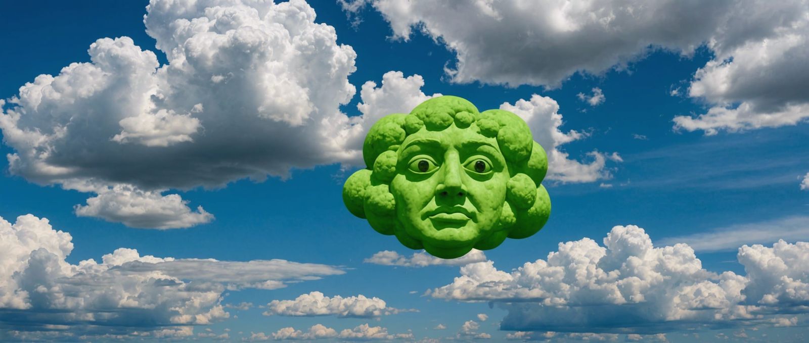 Green Face Appears in the Clouds: Pareidolia