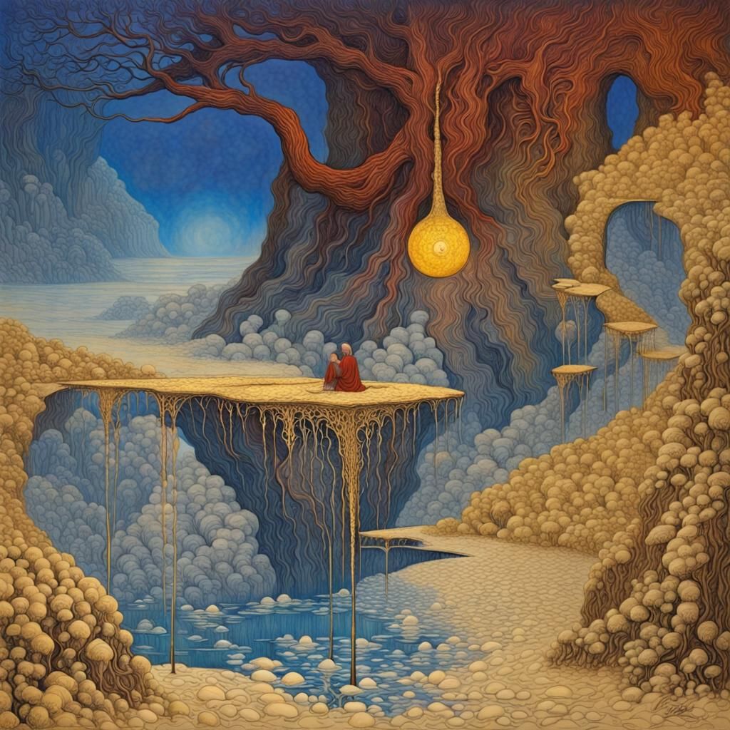 Surreal Ink Painting of Warm Indifference