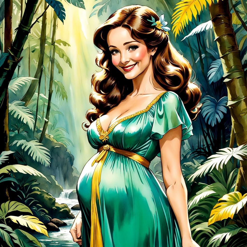 Cute pregnant Jane Porter from Tarzan