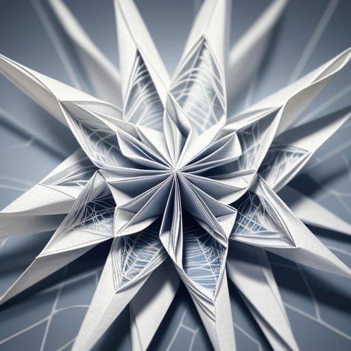 Intricate Origami Spider Web in Macro Photography