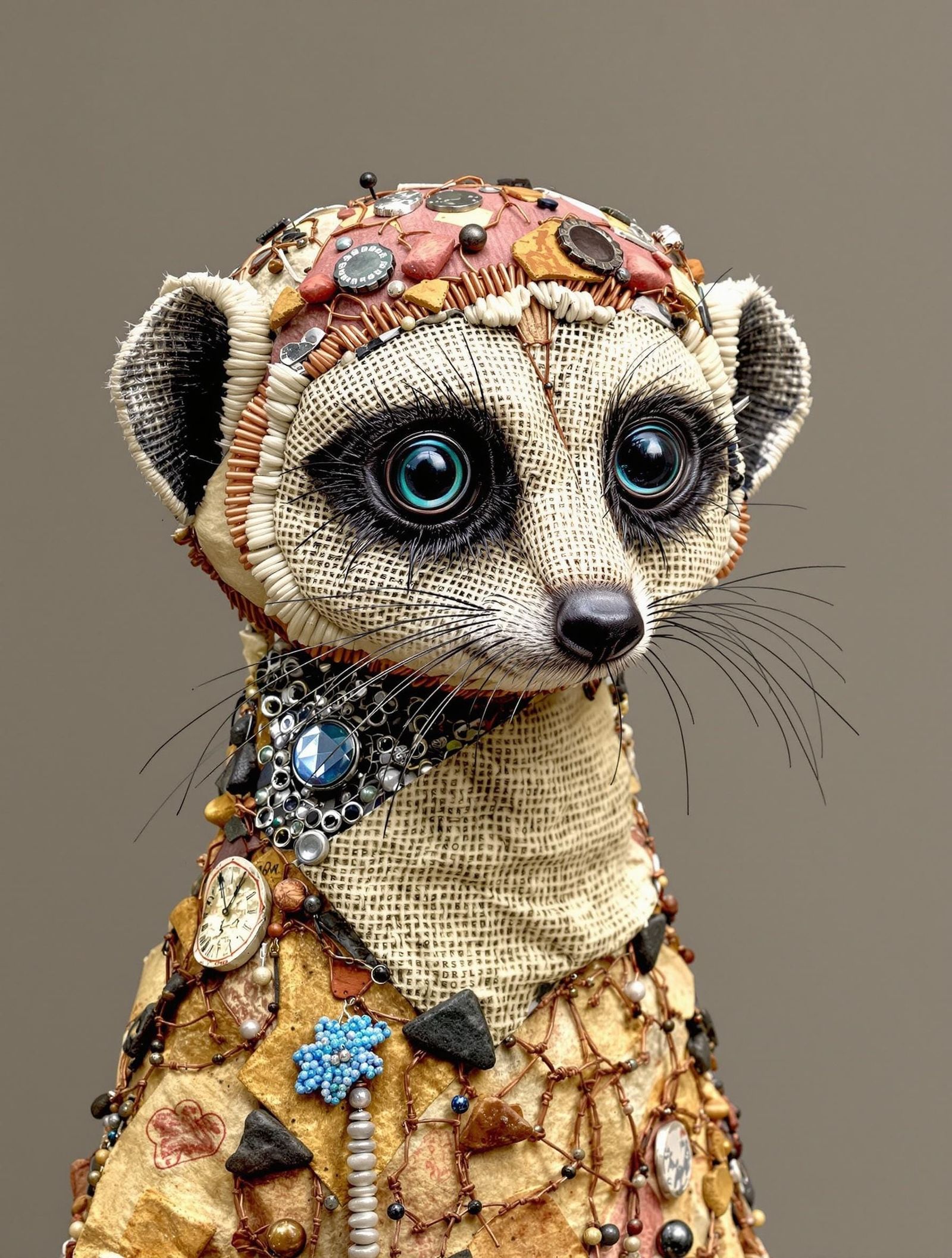 Abstract Meerkat Art Piece in Desert Tones