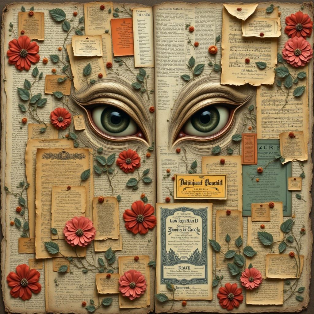 Vintage Eerie Collage Art