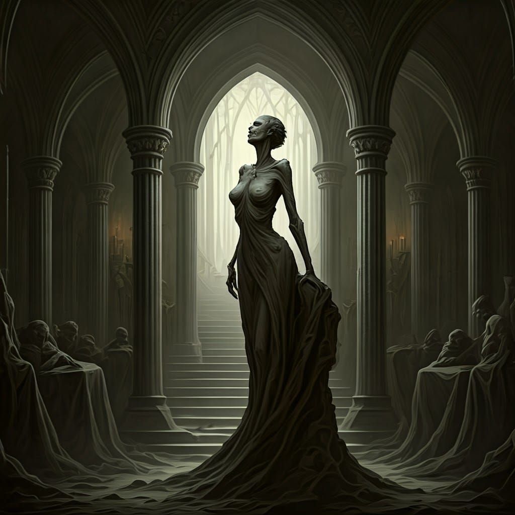 Haunting Gothic Nightmare in Dark Fantasy Style
