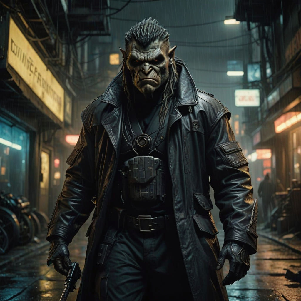 Cyberpunk Troll in Gritty, High-Octane Aesthetic