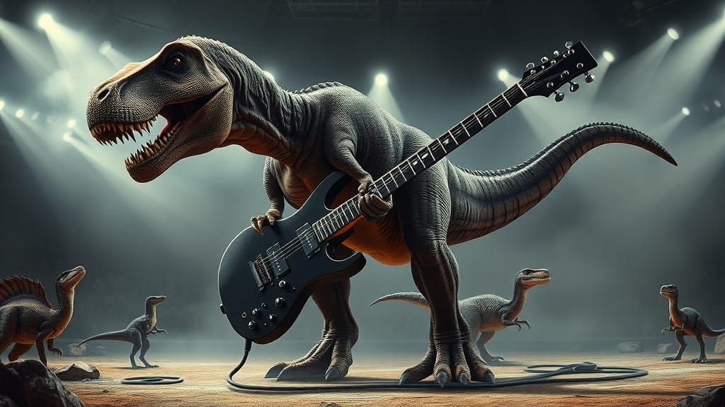 Tyrannosaurus Rex Shredding in a Prehistoric Arena