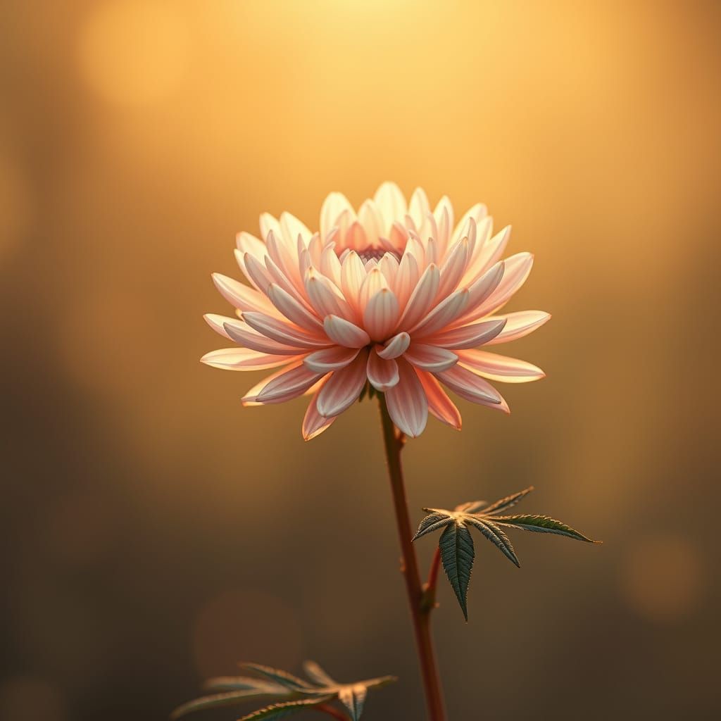 Delicate Chrysanthemum in Autumn Glow