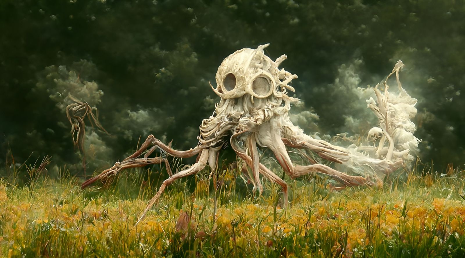 Eldritch Skeletal Spider Fungus Creature
