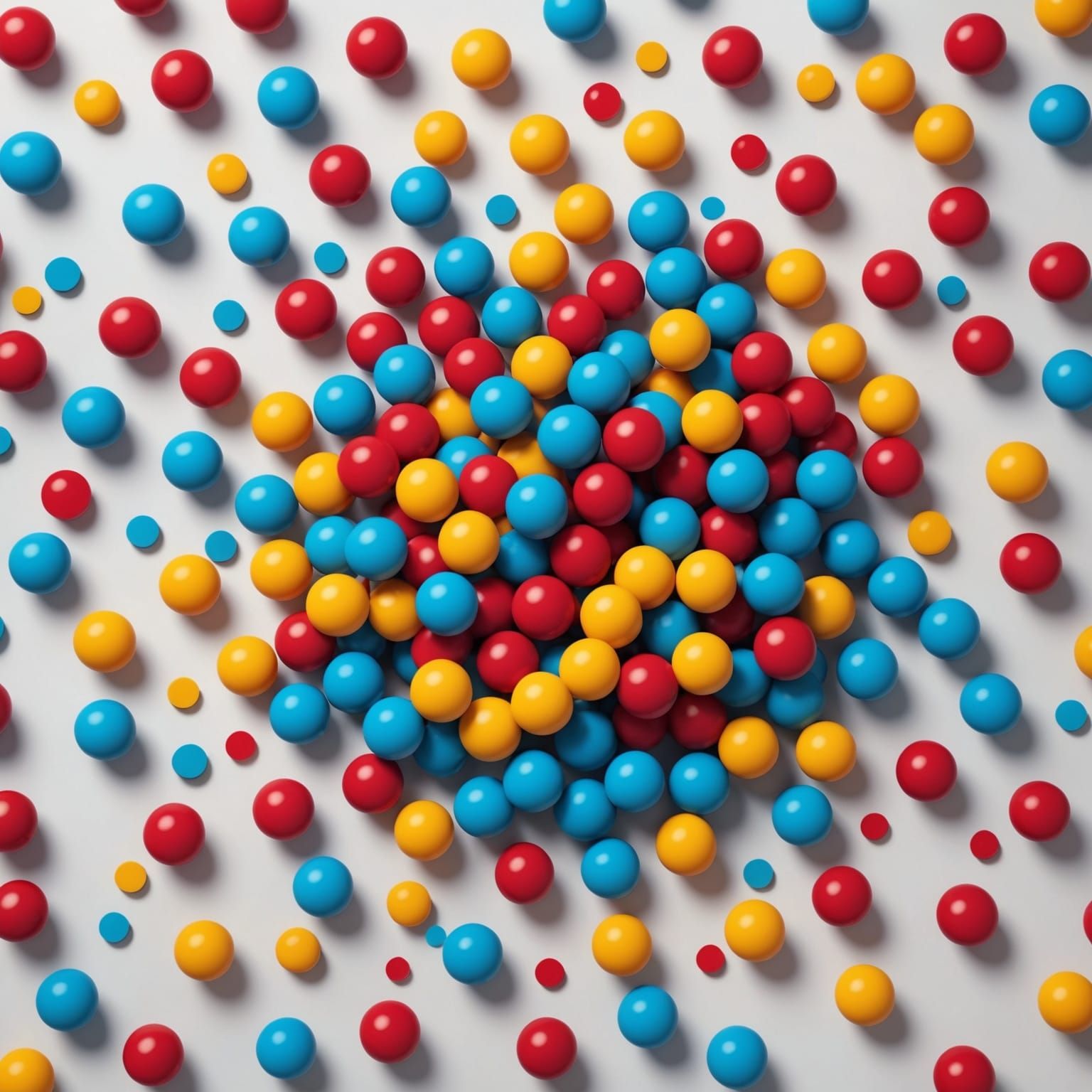 Lollipop Balls on White Sheet: Detailed Matte Painting