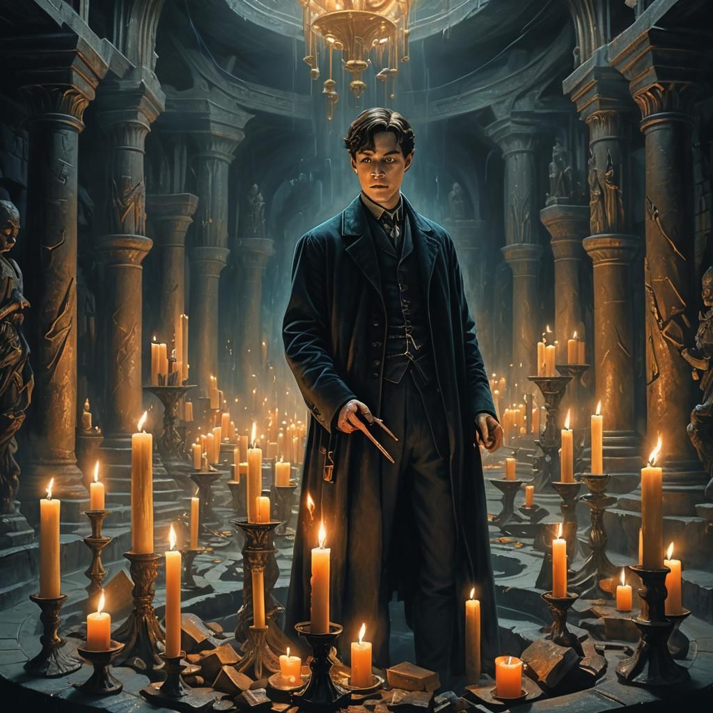 Mystical Tom Riddle Concept Art in Chamber