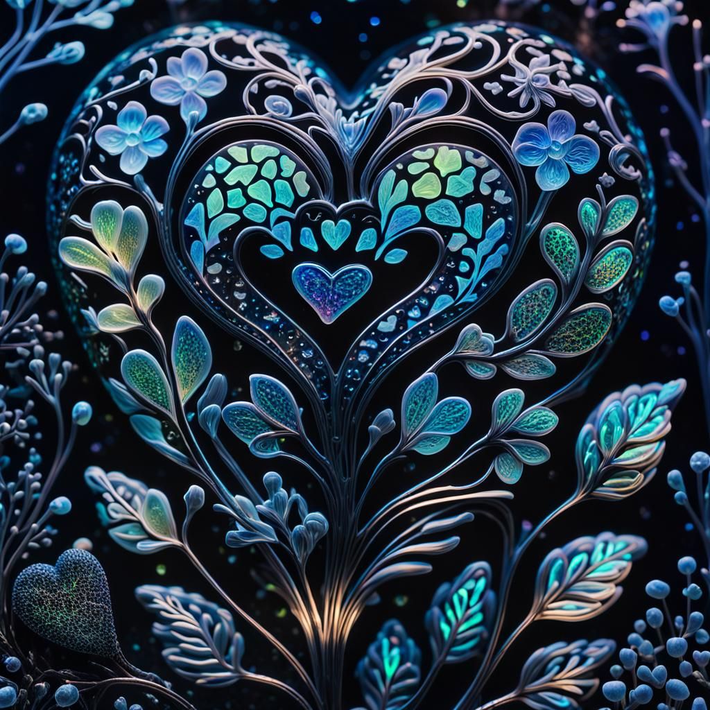 Whimsical Underwater Crystal Heart