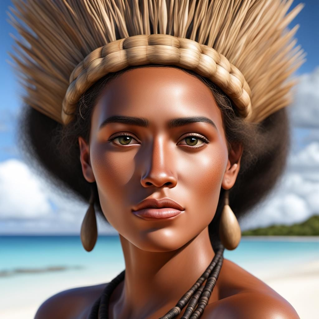Realistic Portrait of a New Caledonian Woman