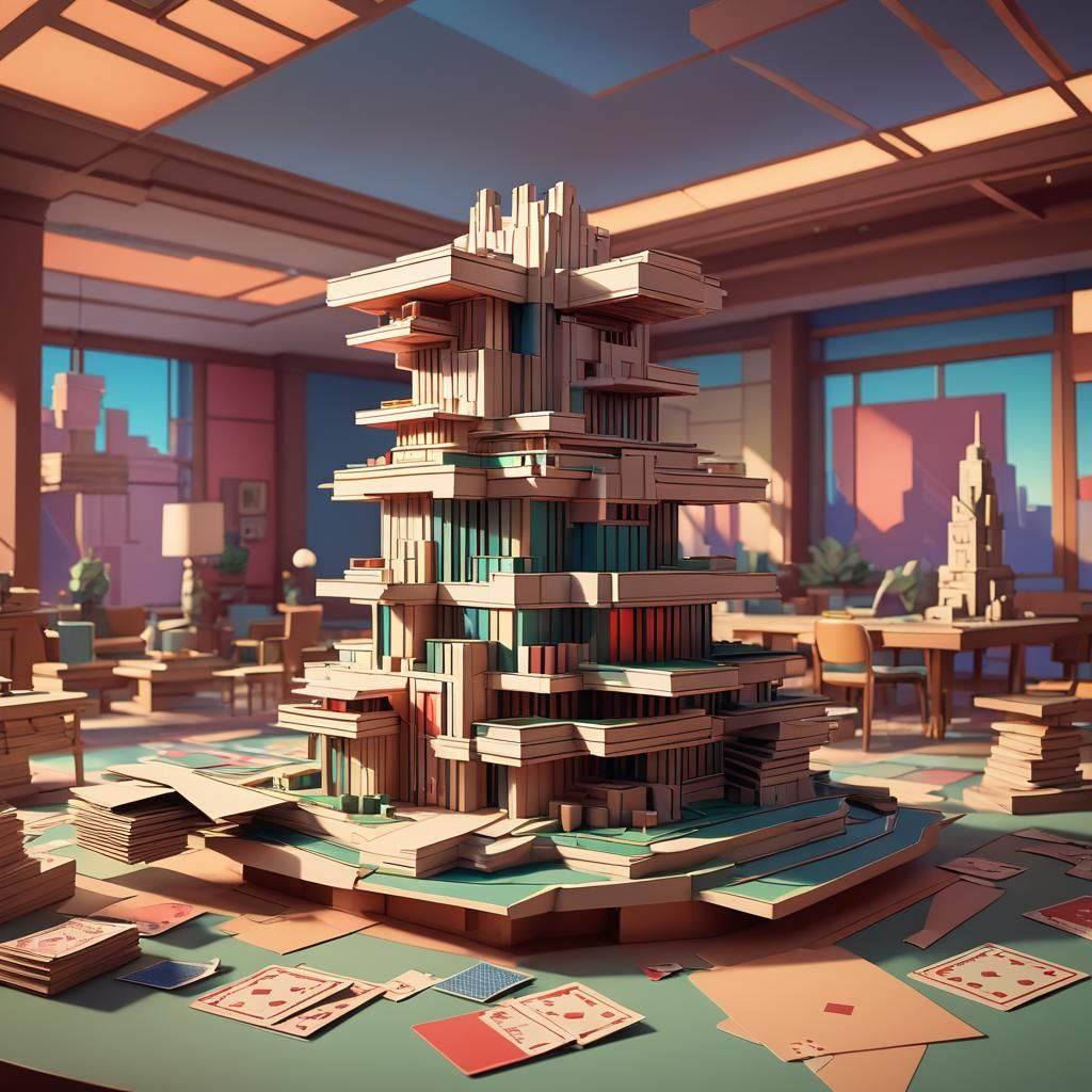 Frank Lloyd Wright House of Cards: 3D Digital Art