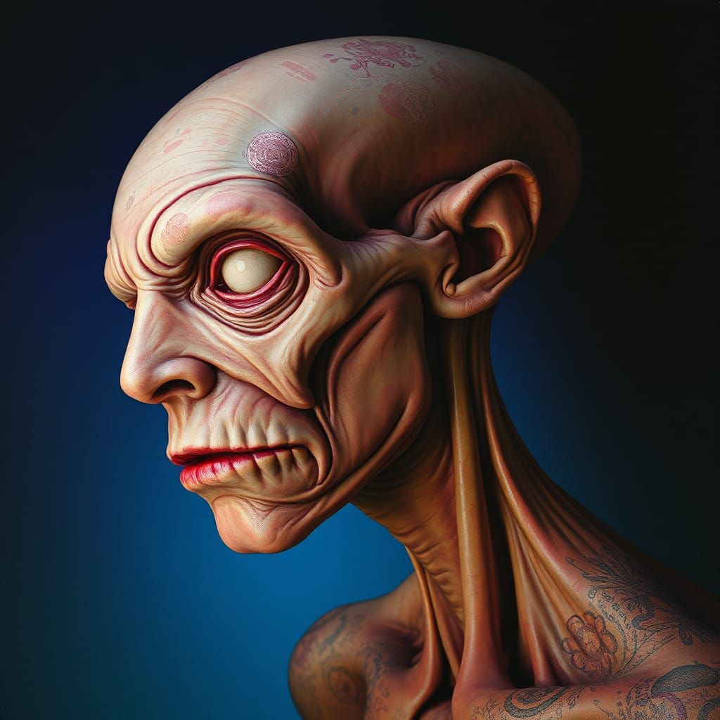 Surreal Androgynous Portrait in Dreamlike Landscape