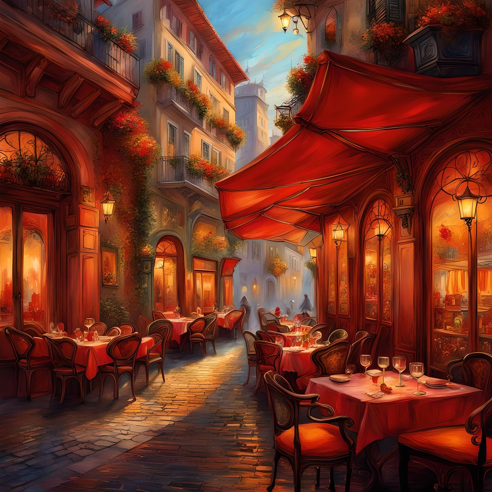 Italian Restaurant with Nouveau Rococo Architecture