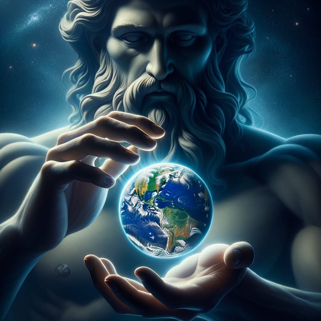 God Releasing Earth: A Celestial Moment