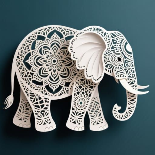 Intricate Filigree Elephant with Mandala Patterns