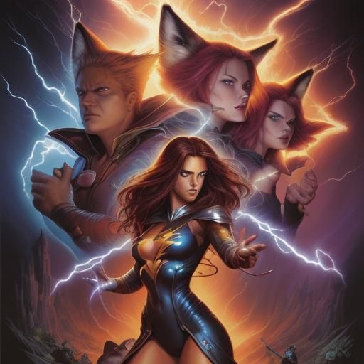 Fiery Fox: Dark Magic Lightning Comic Art