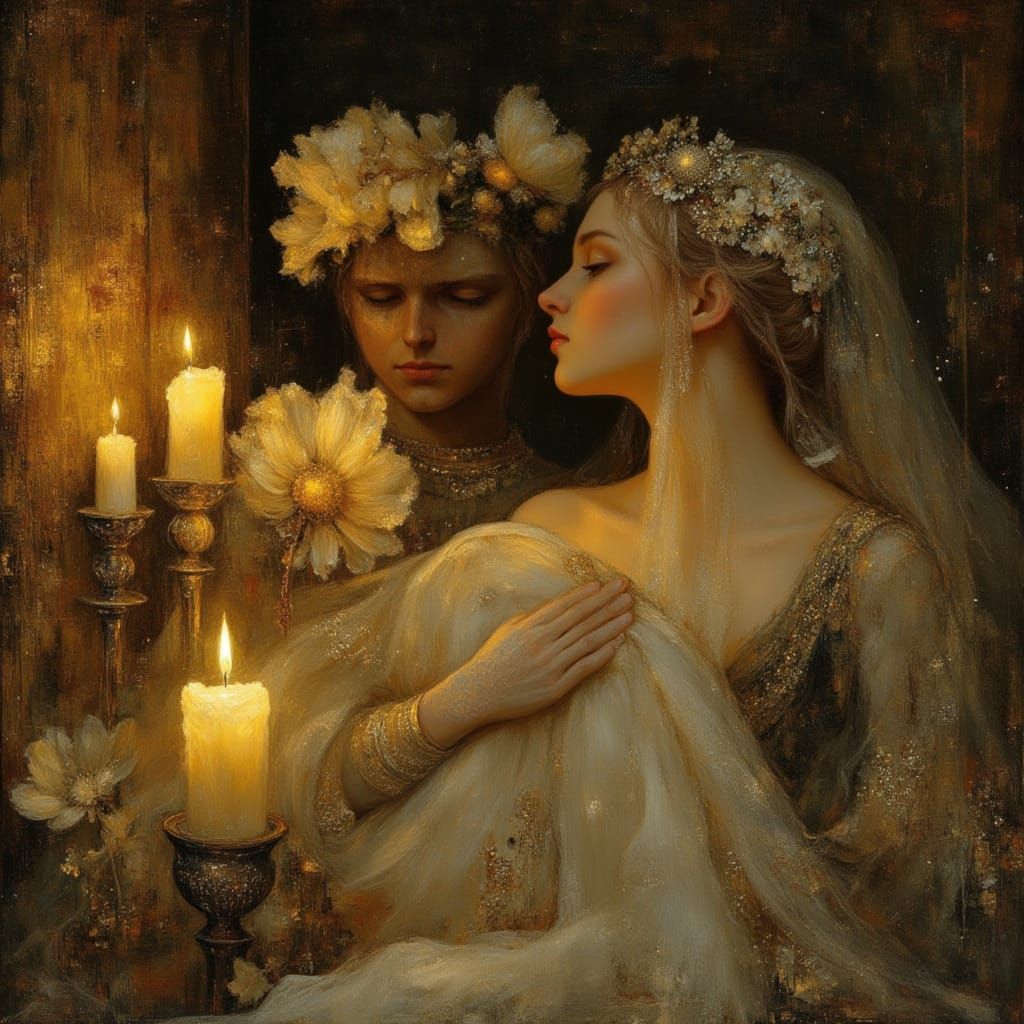 Madonna in Candlelight: Dreamy Ethereal Portrait