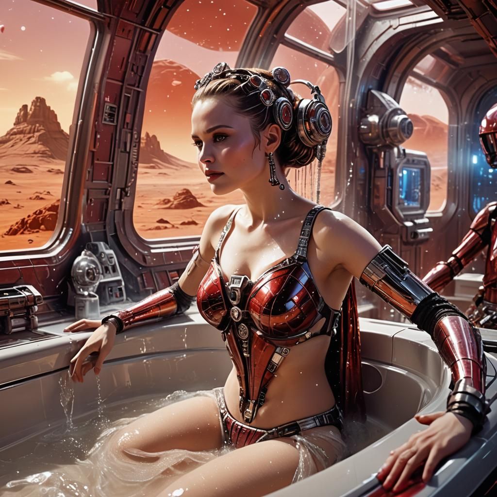 Princess Amidala's Bath in Space: Sci-Fi Art