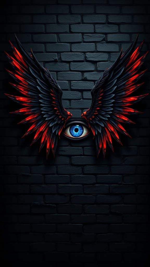 Surrealistic Black Angel Wall Art in Photorealistic Style