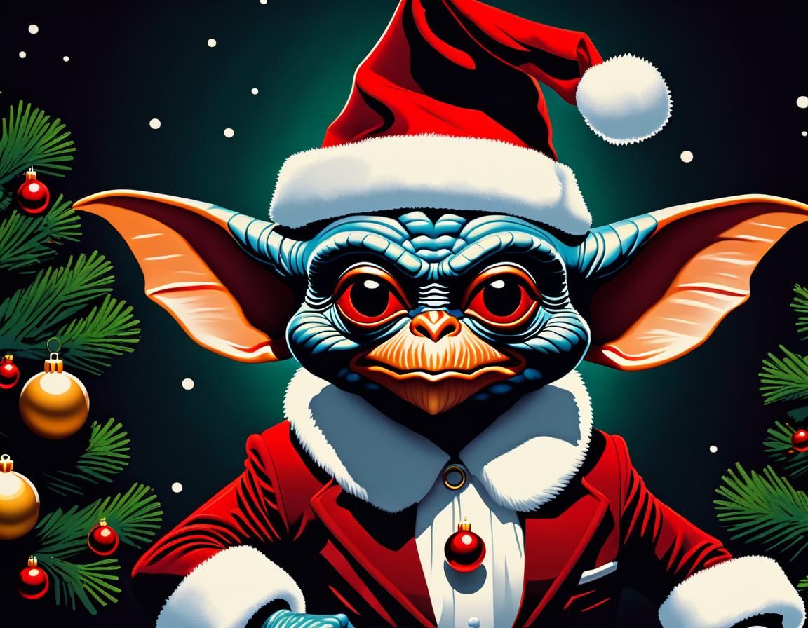 Mischievous Gremlins Celebrate Christmas: Hyperrealistic Air...