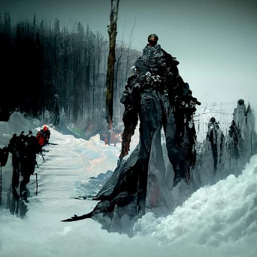 Living Mountain Horror in Doré Rutkowski Style