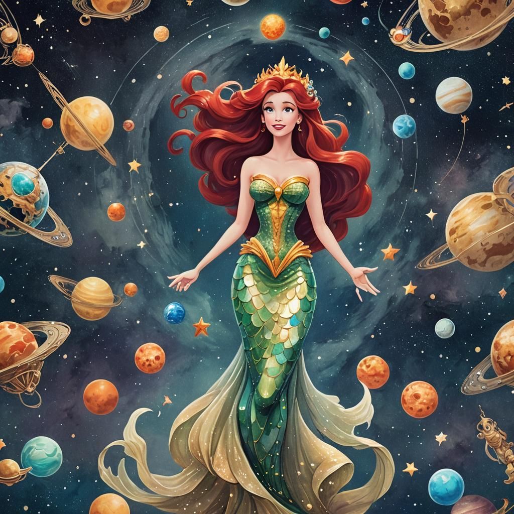 Ariel as Goddess in Outer Space