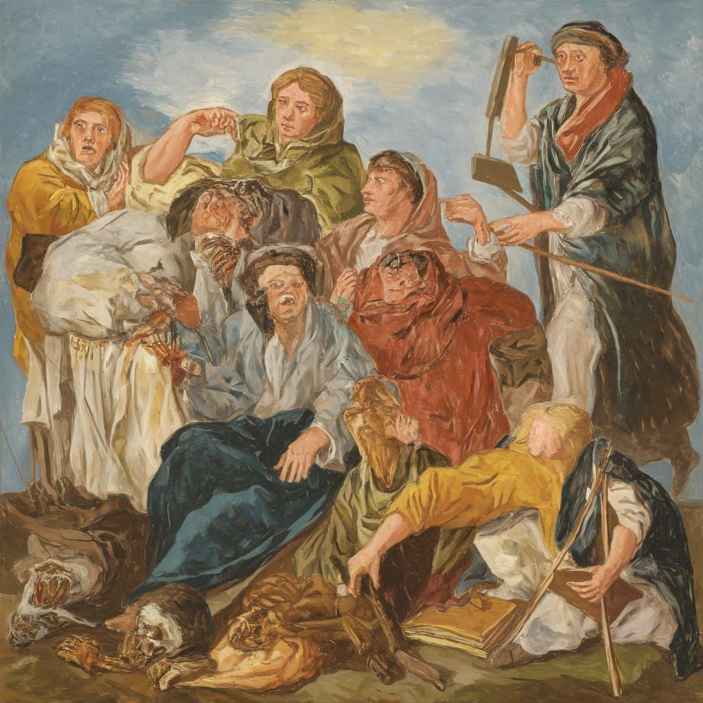 Ernst Barlach and Mark Rothko Style Figures Working