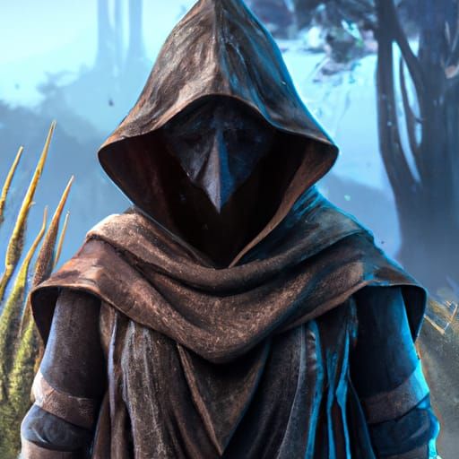 Detailed Matte Painting of Hooded Figure