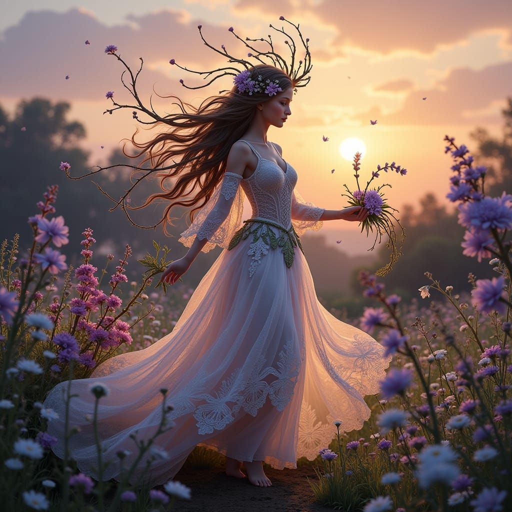 Mystical Whisperbloom in Twilight Meadow