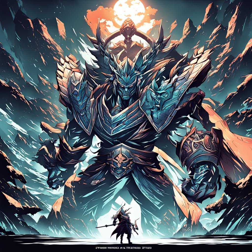 Epic Anime Warrior in Deep Water