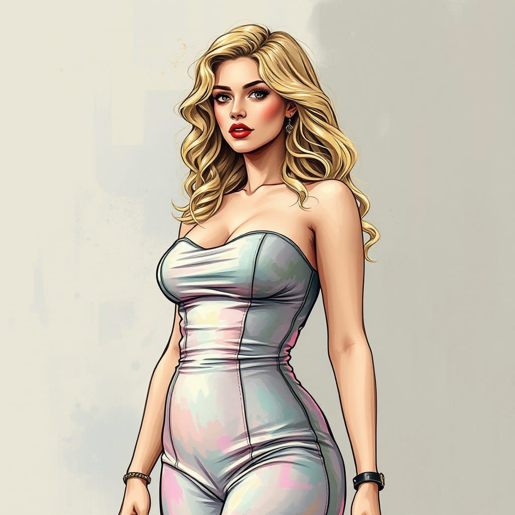 Glamorous Trashpunk Goddess in Pastel Hues