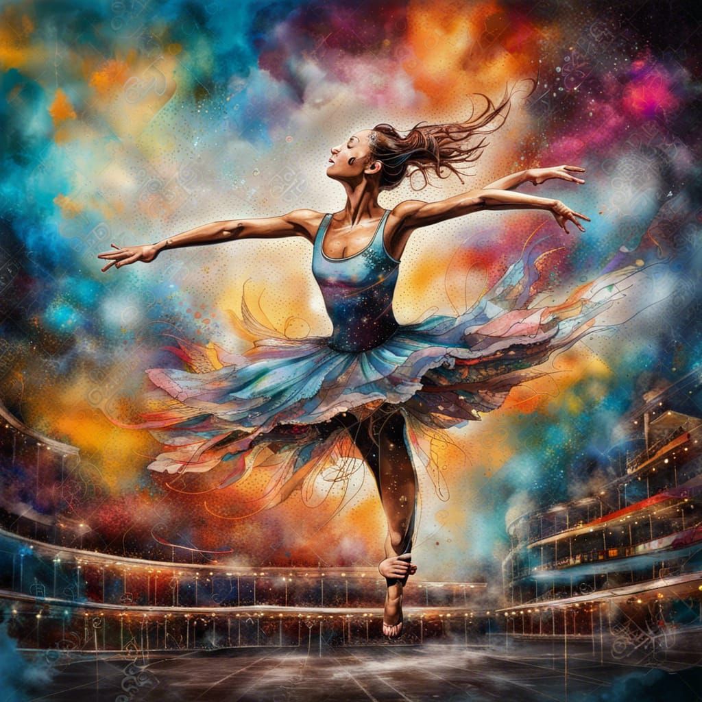 Ballet Dancer's Magical Leap in Graffiti Art