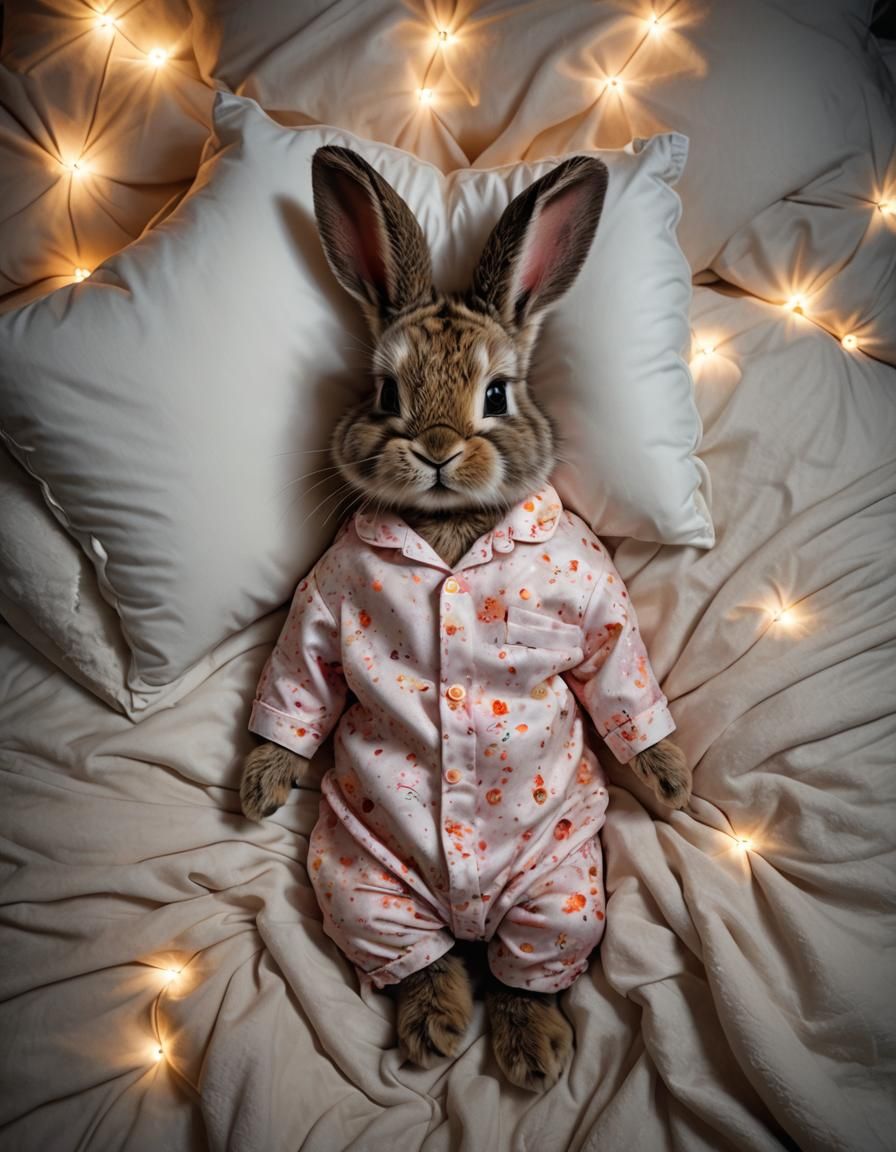 Bunny in Pyjamas in Child's Bedroom