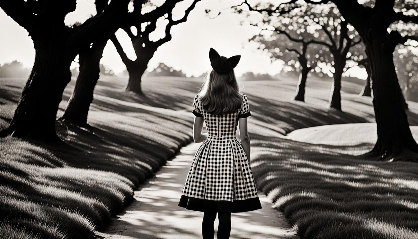 Detailed 60s iconic mod fashion monochrome photograph with f...